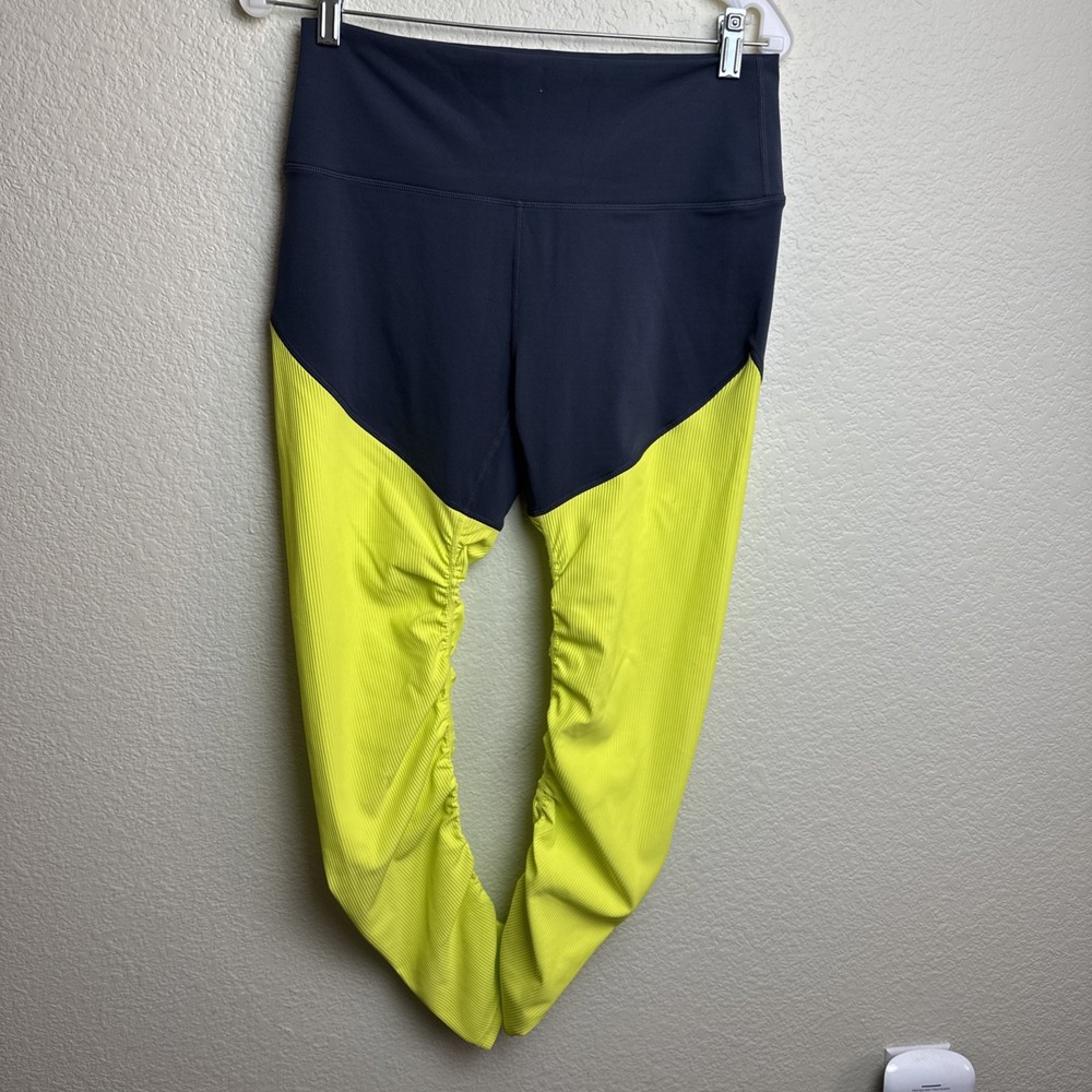 NWT Zyia Active Neon Yellow Parallel Luxe Hi-Rise 7/8 Leggings Size L 12